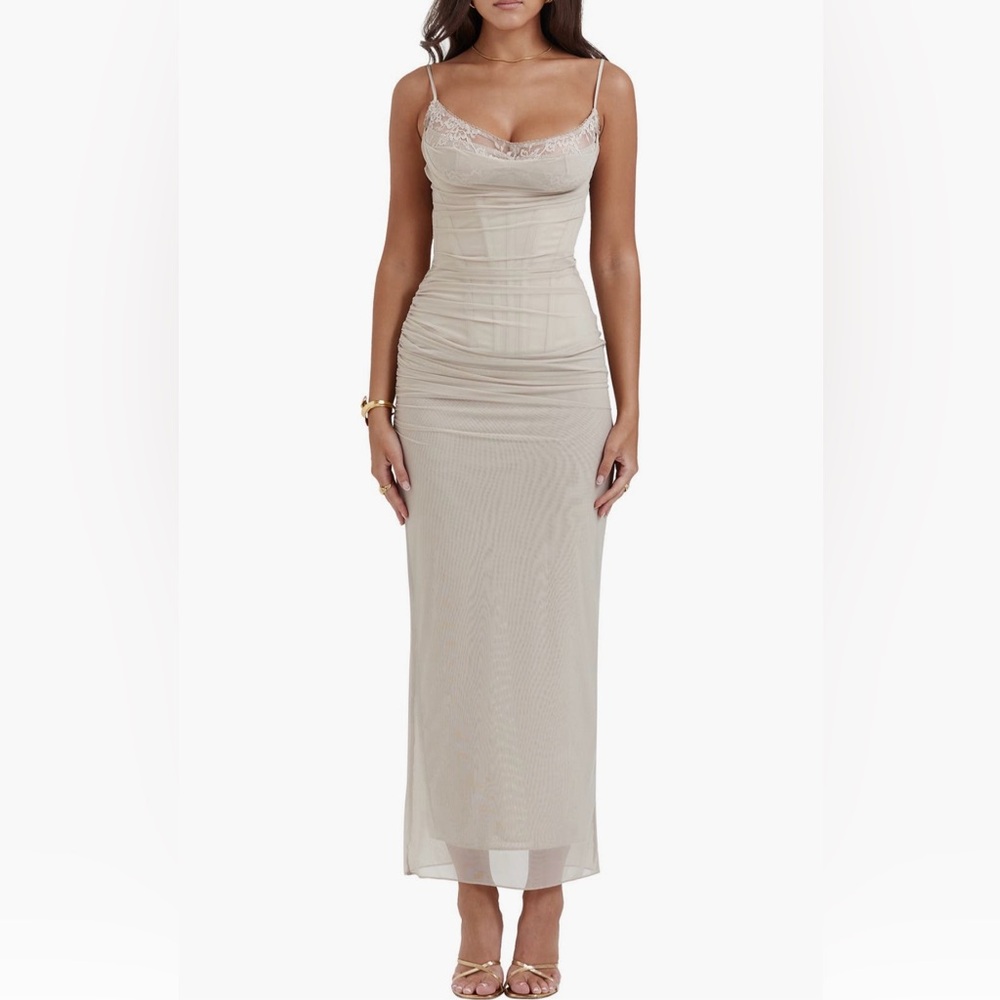 House of CB Nalini Mesh Corset Cocktail Dress